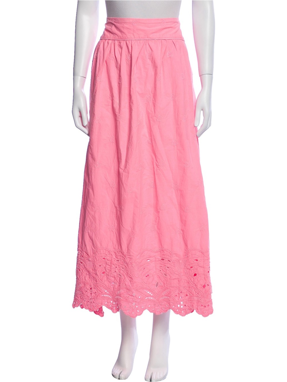 Farm Rio Embroidered Accent Midi Length Skirt